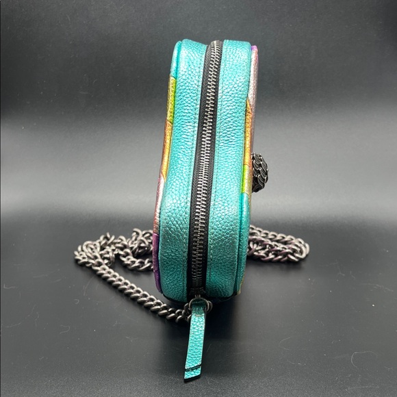 Kurt Geiger Rainbow Striped Heart Crossbody in Multicolor Leather - Picture 4 of 12